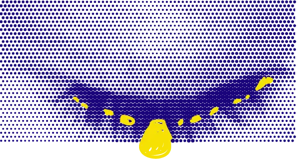 Occhio chiuso in stile pop carta stampata. Occhio blu e lacrima gialla